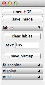 wxfalsecolor tools panel